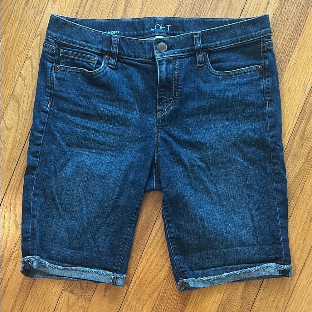 LOFT Blue Jean Shorts with Classic Design